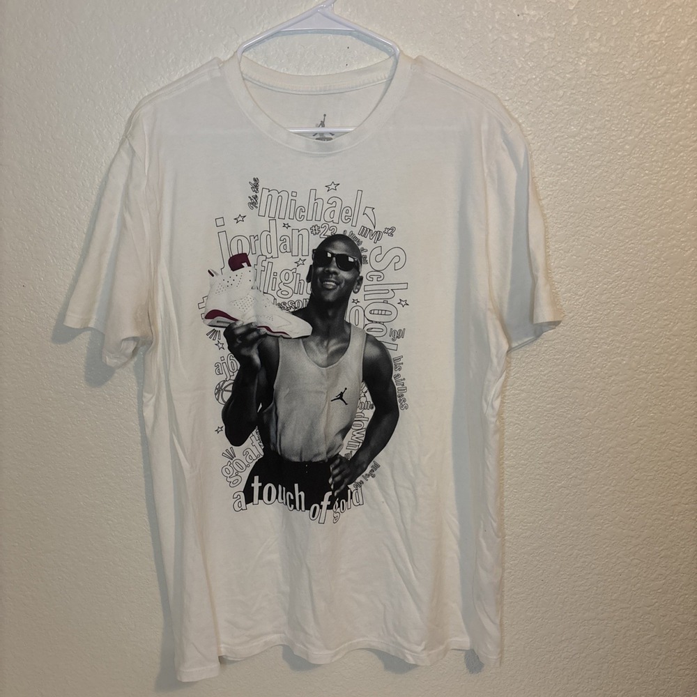 Rare JORDAN CHAMPIONSHIP VI 6‎ shoes goat  T-SHIRT touch of gold Flight XL